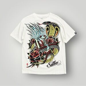 Vintage Y2K 2000s Sullen Snake Cobra Tattoo Style Grunge Skater Shirt